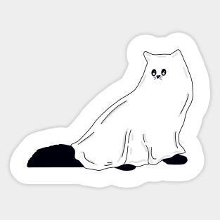 Fluffy Ghost Cat Sticker